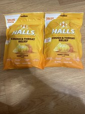 Halls ECONOMY PACK Honey Lemon Cough Throat Relief - SUGAR FREE ; 2 Packs