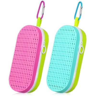2 Pcs Swim Goggle Case for Swimming with Hole Zipper Blue Green, Purple Green