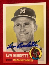 Lew Burdette 1991 Topps Archives 1953 #310 Milwaukee Braves SIGNED Auto
