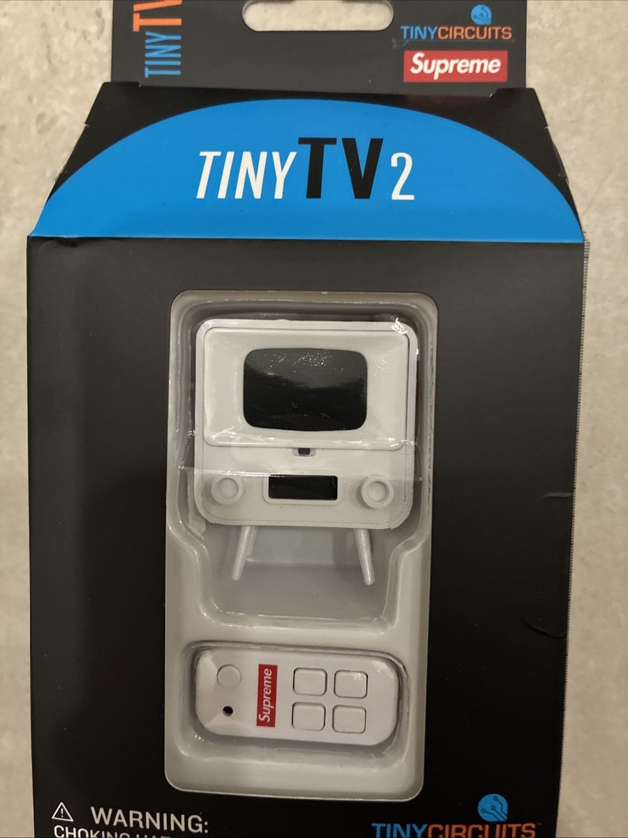 TinyCircuits Supreme Tiny TV 2 Mini TV with Remote Control White
