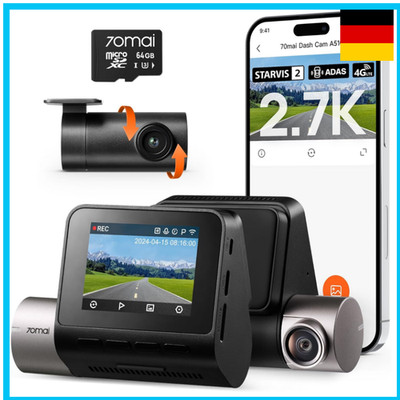 70mai A510 Dual HDR Dashcam 2 7K 1944P