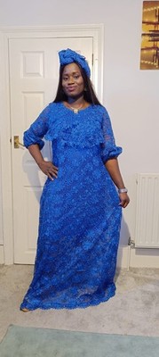 Afrikanische blaue Spitze mit Innenseite passt bis Gr. 18