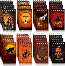 Pajean 24 Pcs Halloween Mini Spiral Notepads Bulk, 8 Designs Party Favors