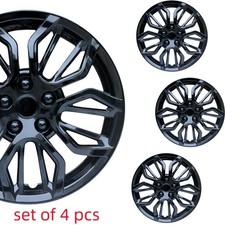 Wheel 16 Inch Hub Covers 4pc Black Replacement Hub Caps Enhanced Protection