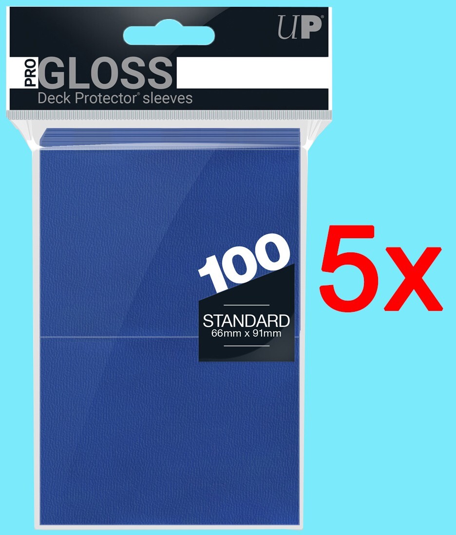 500 ULTRA PRO Gloss BLUE DECK PROTECTOR Card Sleeves Standard Gaming mtg ccg
