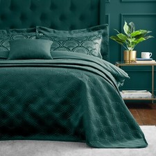 Catherine Lansfield Art Deco Pearl Luxury Duvet Cover Bedroom Collection Green