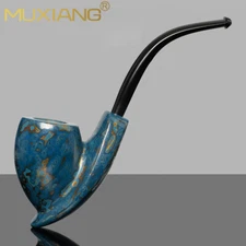 MUXIANG Lacquer Ramses Pipe Briar Wooden Tobacco Pipe Vulcanite Stem Urushi Pipe