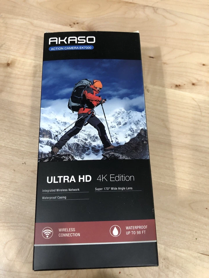 GoPro Hero Equivalent Akaso Ek7000 Ultra HD 4k W/ Motorcycle Steering Head Mount - Image 2 of 4