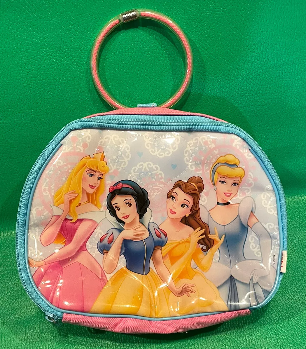 Disney Princess Lunch Bag Box Insulated with Bangle Bracelet Style Handle  Pink