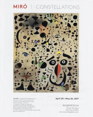 JOAN MIRO c1941 Constellations Art Gallery Exhibit Ad-2017