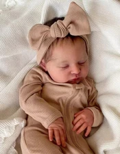 Reborn Baby Dolls 19in Soft Vinyl Silicone Realistic Baby Doll Sleeping Newborn