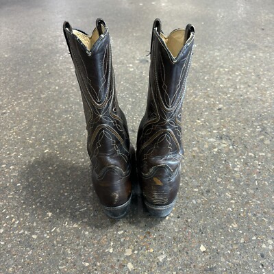 Vintage Acme #6066 Cowboy Western Brown Boots Made in USA  display picture 1