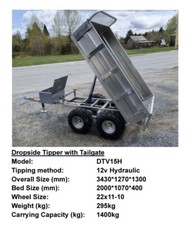 ATV Quad Off Road Hydraulic 12v Tipping Trailer Farm Forestry £2200.00  + VAT 