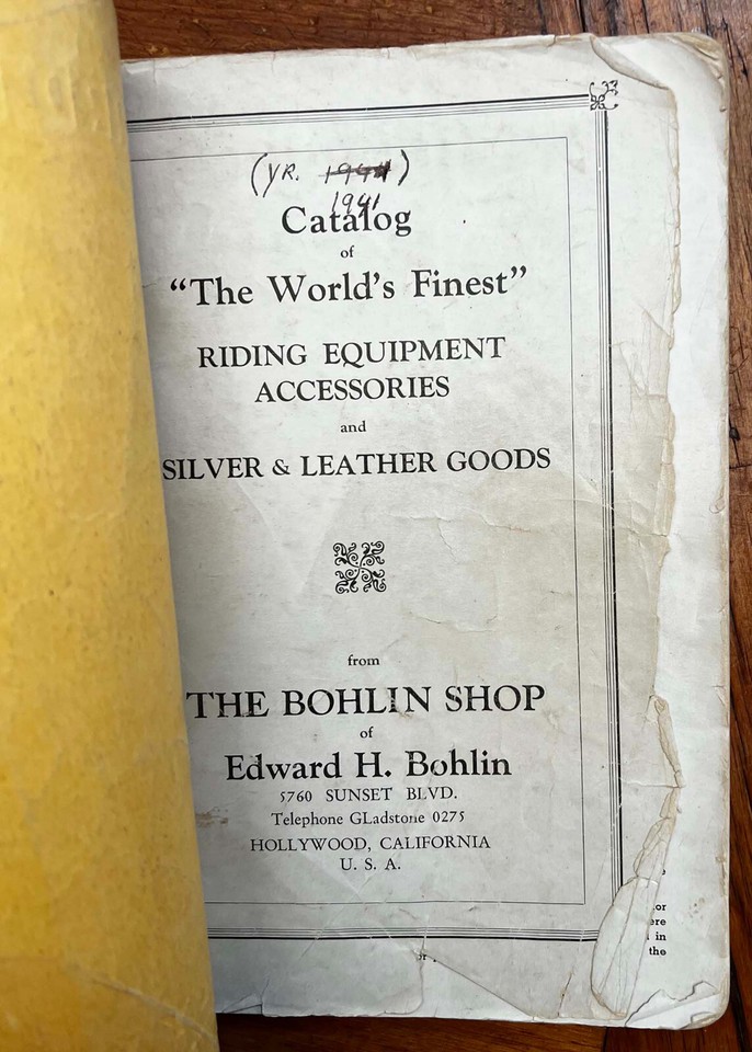 Nice LARGE Original BOHLIN COWBOY Saddlemaker & Silversmith Catalog