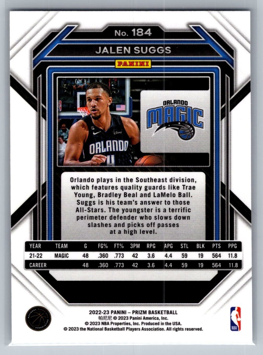 2022-23 Panini Prizm Jalen Suggs #184 Orlando Magic | eBay