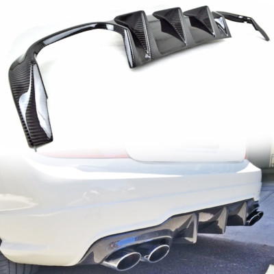 Fit For Mercedes Benz W204 C Rear Sport Big Fin Bumper Diffuser LCI C63 Carbon