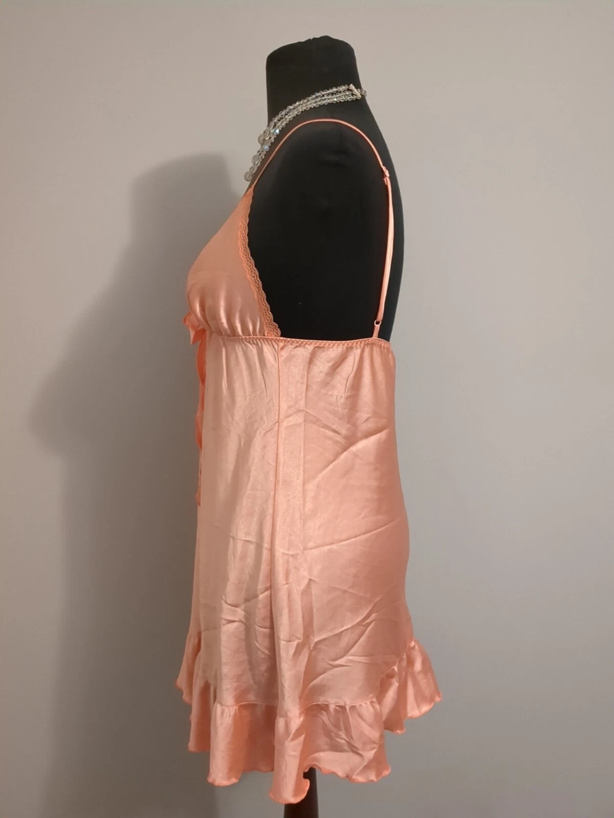 UNDERCOVER Abito Slip Vintage Chemise Wet Look Victoria Secret Lucido Grasso Liquido Raso 38 MED