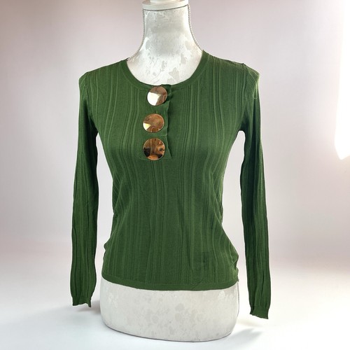 Blusa verde seta Burberry taglia S