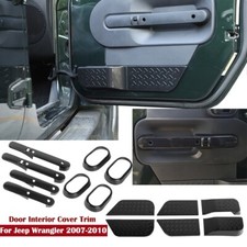 Carbon Fiber Door Interior Trim Kit Cover For Jeep Wrangler Jk 2007-2010 4 Door
