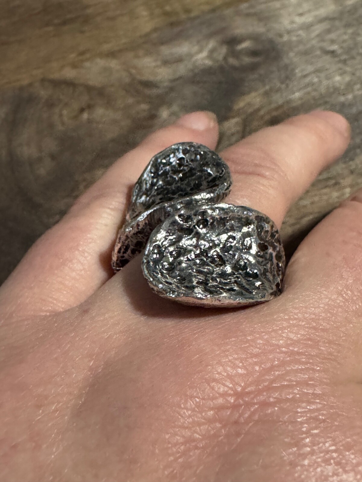 Silver Colored Oversized Statement Ring- Unique J… - image 1