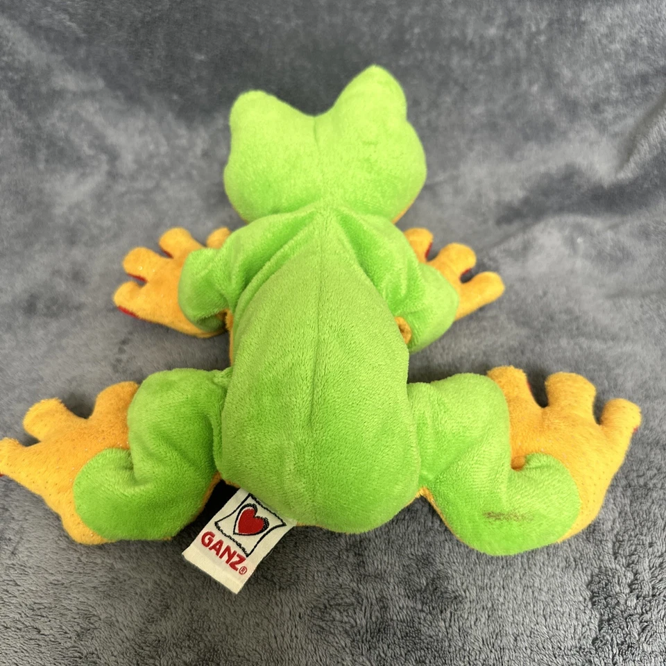 Ganz Webkinz Green Orange Tree Frog HM109 Sparkly Large Eyes 10” Long No Code - Image 3 of 4