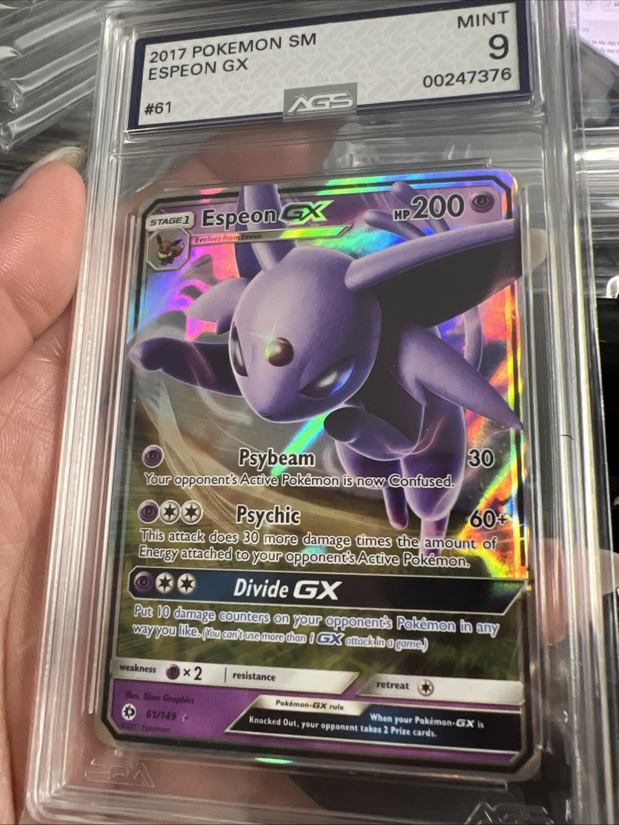 2017 Pokemon Sun & Moon Espeon GX #61/149 Graded AGS 9 MINT | eBay