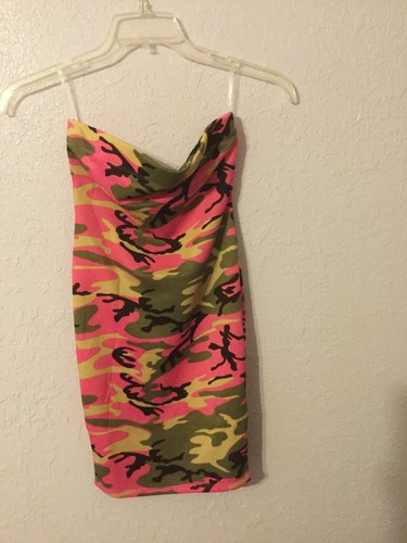 Hot Pink Camo Mini Tube Dress Brand 