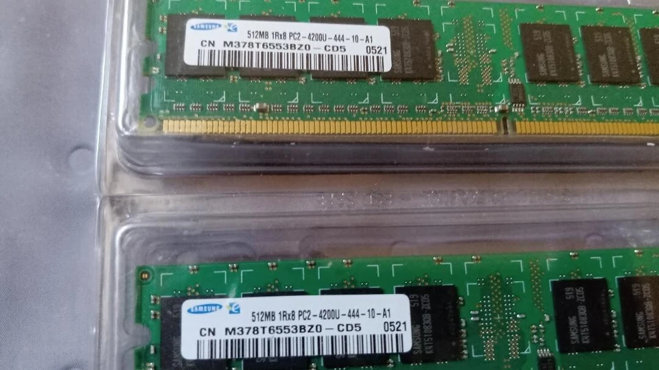 2X SAMSUNG 512MB (2x256) 1Rx8 PC2-4200U-444-10-A0 CN M378T6553BZ0  CD5  0521 - Image 2 of 2