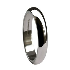 SALE 4mm 950 Platinum D-Shape Wedding Band UK HM 7.6g X Large @ UK Z+2. USA 14
