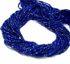 2.5 mm Natural Lapis Lazuli Faceted Round Rondelle Blue Beads 12.5" Strand