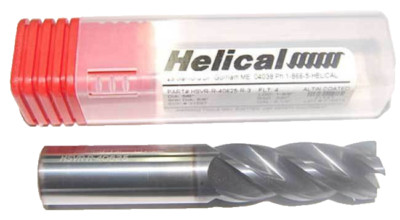 Helical 5/8''x1-5/8'' Vari. Pitch Carbide High Perf. End Mill w/CR-Stainless,TI