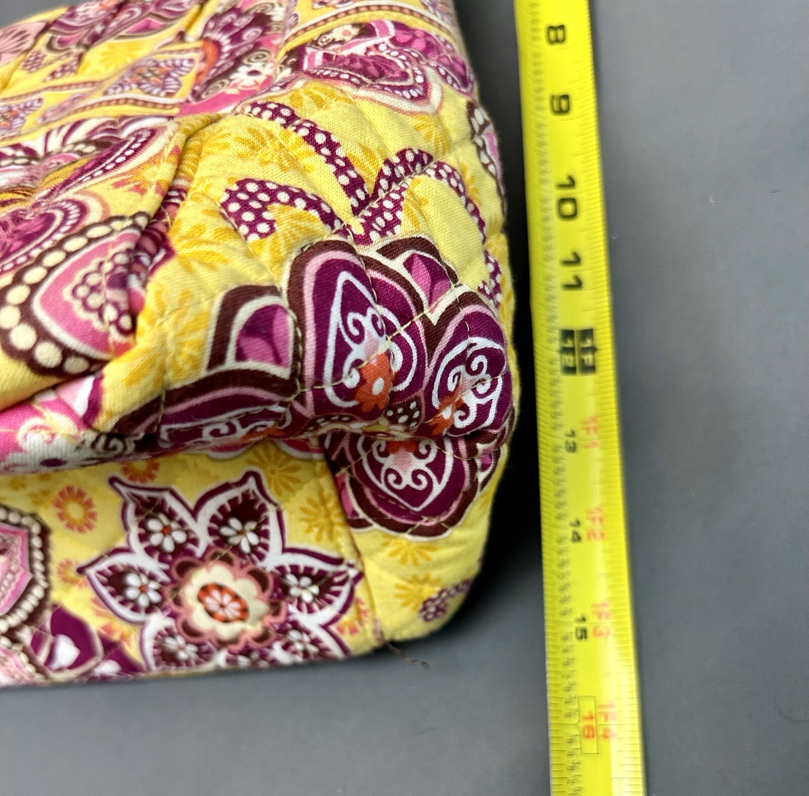 Vera Bradley On-the-Go Over Shoulder Bag in Bali Gold Womens Purse Yellow Pink image 10