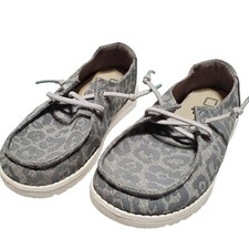 Hey Dude Wendy Youth Girls Sz 12 Cat Eye Grey Shoes Slip On Kids