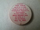 Vintage 1960 Clyde, NY 125th Jubilee Wooden Nickel & Pinback Button — photo 9