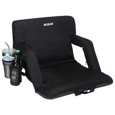 XGEAR Bleacher Chair with Back Armrest Extra Thick Cushion 6-Position  Seat