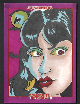 VAMPIRELLA 50th ANNIVERSARY (Dynamite 2019) SKETCH CARD by CHAD SCHERES