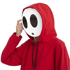 SKIUEMI Shy Guy Mask for Halloween Cosplay Mask, White Shy Guy Game Costume P...