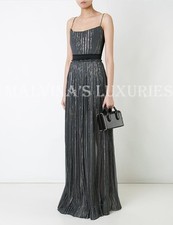 STELLA MCCARTNEY DRESS ALEXIS GOWN STAR PRINT METALLIC SILK $3,995 sz IT 40 US 4