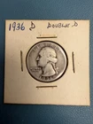 1936-D DOUBLE D 25C Silver Washington Quarter =