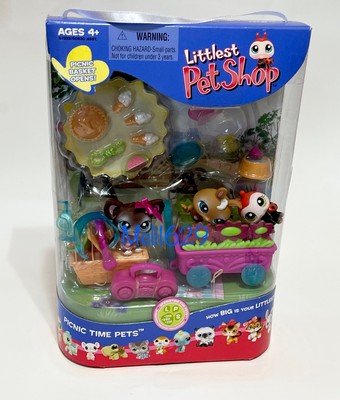 Littlest Pet Shop Scenery Picnic Time Pets #219-#221 Chihuahua Rabbit & Ladybug