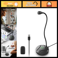 USB Desktop Microphone with Gooseneck Mute Button - Gaming, Streaming, YouTube