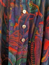 Vintage Retro 90s Karen Kane Maxi Feminine Mother of Pearl Button Pocket Size 12