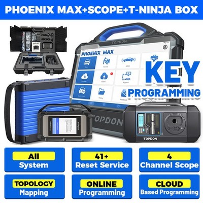 TOPDON Phoenix Max T-Ninja Box 4CH Scope IMMO Key Programmer Bi-Directional Tool