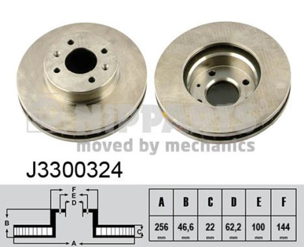 2X Nipparts Bremsscheibe J3300324 FüR MC KIA Accent Hyundai PBT PB I20 1 2 GB IB-image