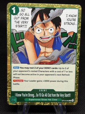 One Piece TCG I Know You're Strong... OP13-040 Rare Event Near Mint English | eBay One Piece TCG I Know You're Strong... OP13-040 Rare Event Near Mint English | eBay