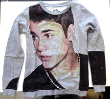 Felpa Justin Bieber, nuova con etichette, taglia PICCOLA Juvenile, misto cotone/poliestere
