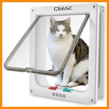 Extra Large Cat Door Outer Size 11"x9.8", Weatherproof, White, ABS Material, ...