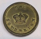 SOVEREIGN COIN WEIGHT ANTIQUE NUMISMATIC HALF GUINEA GOLD SCALES WEIGHT BRASS