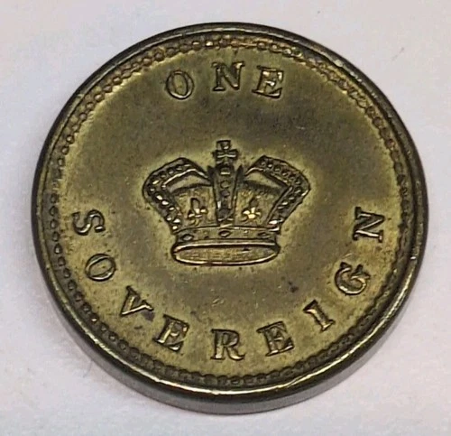 SOVEREIGN COIN WEIGHT ANTIQUE NUMISMATIC HALF GUINEA GOLD SCALES WEIGHT BRASS