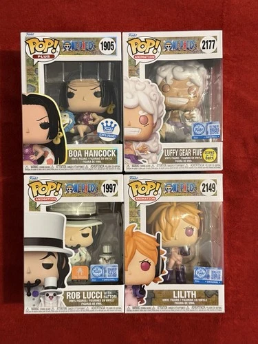 Funko Pop Animation One Piece Rob Lucci, Lilith, Luffy and Boa Hancock Bundle